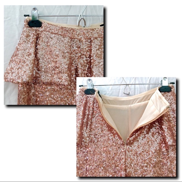 Nasty Gal Dream Sequence Sequin Rose Gold Peplums - Picture 7 of 8